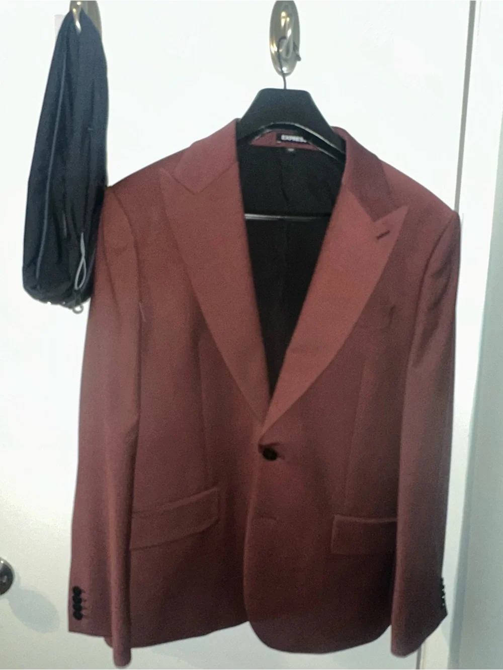 Express Men's Wine Single-Button Sport Coat